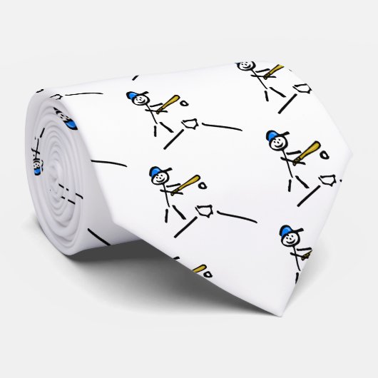 Baseball-Strichmännchen Krawatte (Gerollt)