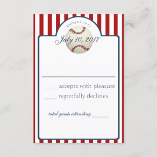 Baseball Stripes-Antwortkarte RSVP Karte