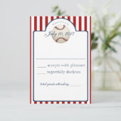 Baseball Stripes-Antwortkarte RSVP Karte (Stehend Vorderseite)