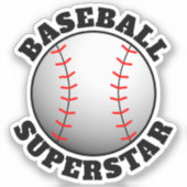 Baseball Superstar Sports Aufkleber (Vorderseite)