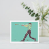 Baseball-Swing Postkarte (Stehend Vorderseite)