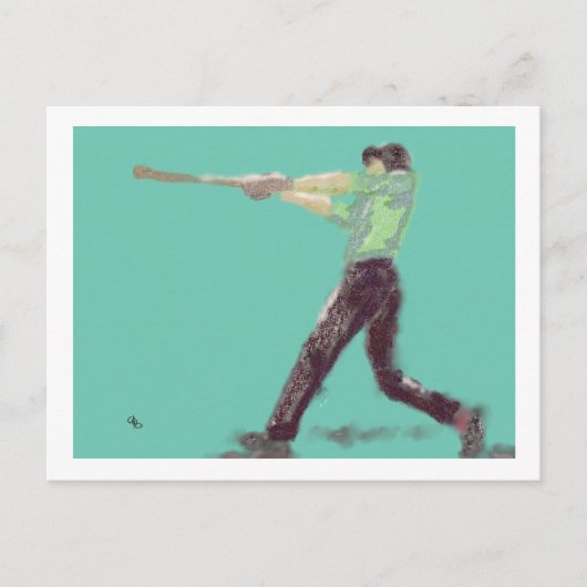 Baseball-Swing Postkarte (Vorderseite)
