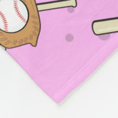 Baseball-Symbole - Nahtloses Muster auf Rosa Fleecedecke (Ecke)