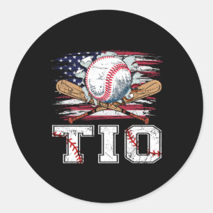 Baseball T-ball Tio American Flag Proud Ball Tio Runder Aufkleber