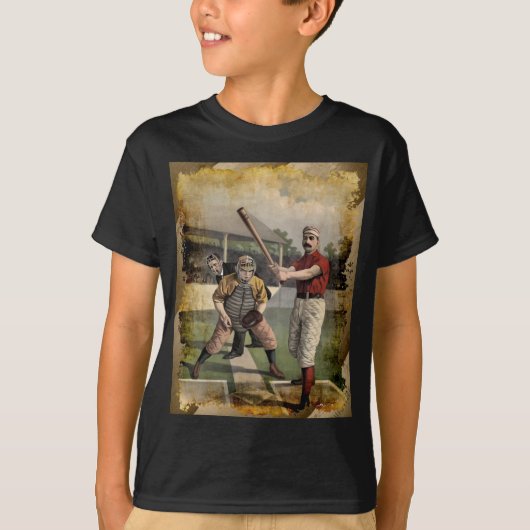 Baseball: T - Shirt des Vintagen Kindes (Vorderseite)