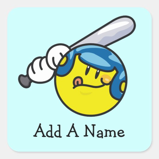 Baseball-T - Shirt und Geschenke Quadratischer Aufkleber (Vorderseite)