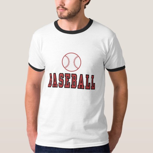 Baseball-T-Shirts (rot) für Männer T-Shirt (Vorderseite)