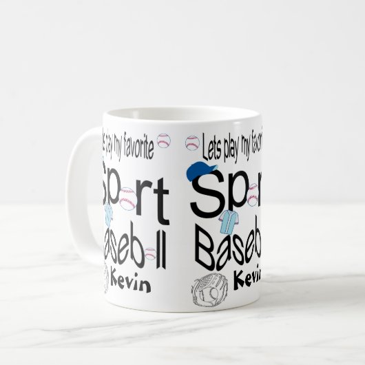 Baseball-Tasse Kaffeetasse (Vorderseite Links)