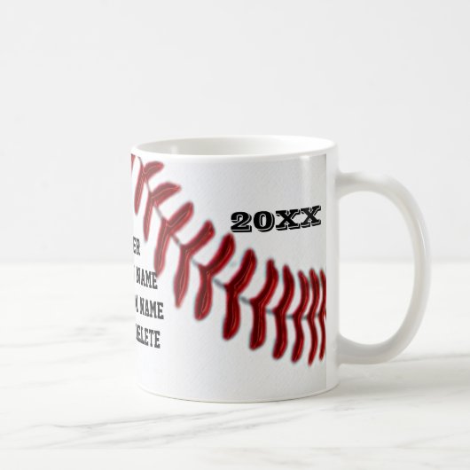 Baseball-Tassen 3 Text-Kästen für Spieler und Kaffeetasse (Rechts)