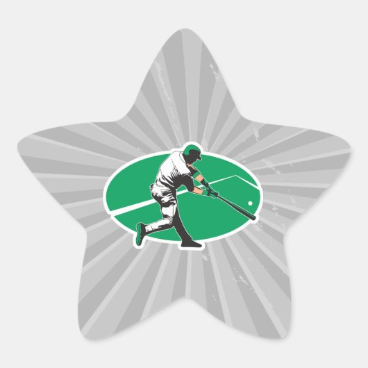 Baseball-Tastenvektordiagramm Stern-Aufkleber (Vorderseite)