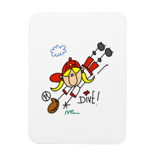 Baseball-Tauch Mädchen Softball-T-Shirts und Gesch Magnet