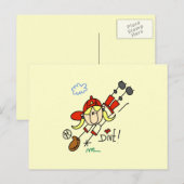 Baseball-Tauch Mädchen Softball-T-Shirts und Gesch Postkarte (Vorne/Hinten)