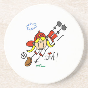 Baseball-Tauch Mädchen Softball-T-Shirts und Gesch Untersetzer
