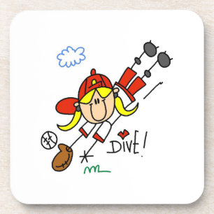Baseball-Tauch Mädchen Softball-T-Shirts und Gesch Untersetzer