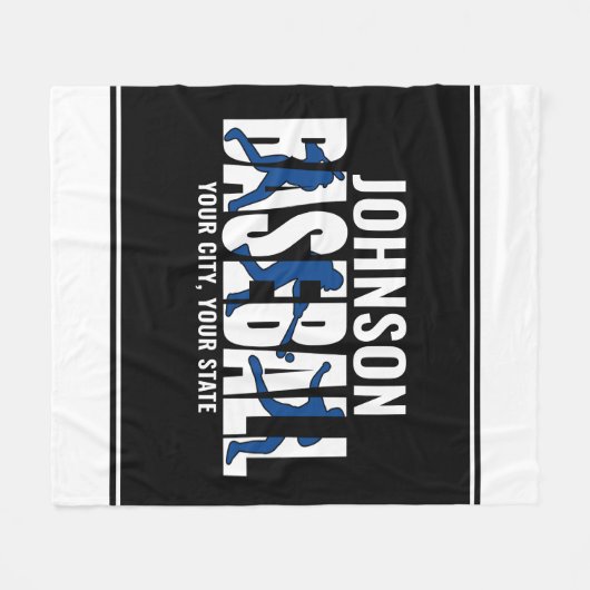 Baseball Team ADD NAME Champion Game Player Fleecedecke (Vorderseite (Horizontal))