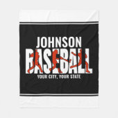 Baseball Team ADD NAME Champion Game Player Fleecedecke (Vorderseite)