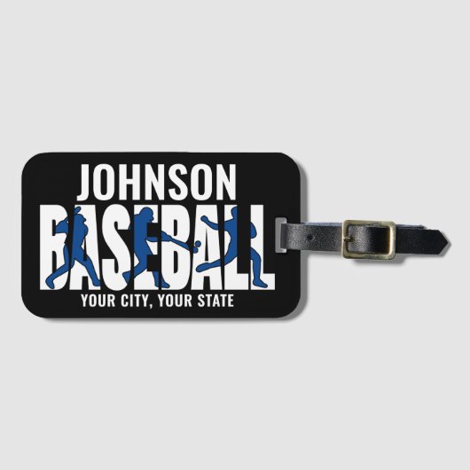 Baseball Team ADD NAME Champion Game Player Gepäckanhänger (Vorderseite (Horizontal))