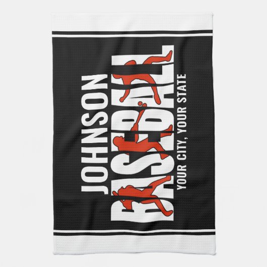 Baseball Team ADD NAME Champion Game Player Geschirrtuch (Vertikal)