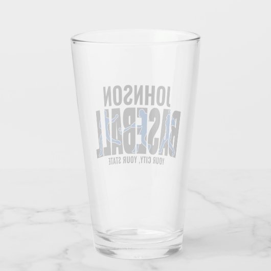 Baseball Team ADD NAME Champion Game Player Glas (Rückseite)