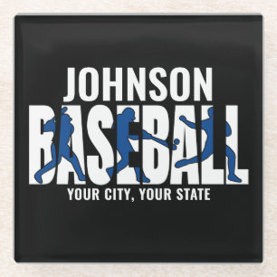 Baseball Team ADD NAME Champion Game Player Glasuntersetzer