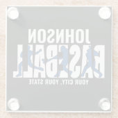 Baseball Team ADD NAME Champion Game Player Glasuntersetzer (Rückseite)