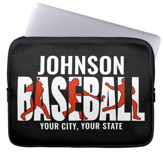 Baseball Team ADD NAME Champion Game Player Laptopschutzhülle (Vorderseite)