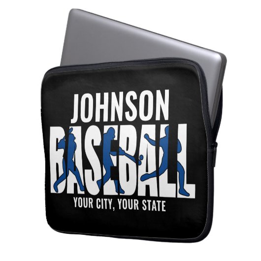Baseball Team ADD NAME Champion Game Player Laptopschutzhülle (Vorderseite Links)