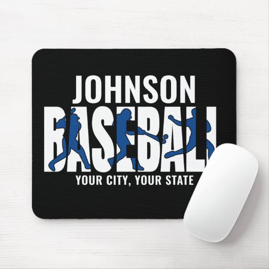 Baseball Team ADD NAME Champion Game Player Mousepad (Mit Mouse)