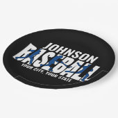 Baseball Team ADD NAME Champion Game Player Pappteller (Schrägansicht)