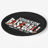 Baseball Team ADD NAME Champion Game Player Pappteller (Schrägansicht)