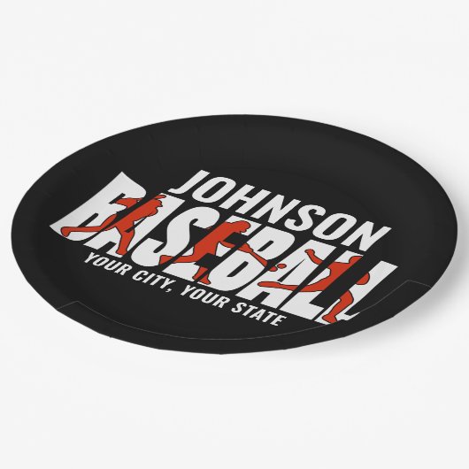 Baseball Team ADD NAME Champion Game Player Pappteller (Schrägansicht)