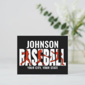 Baseball Team ADD NAME Champion Game Player Postkarte (Stehend Vorderseite)