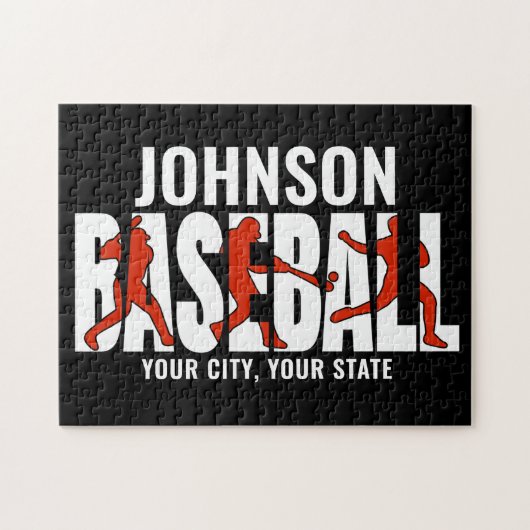Baseball Team ADD NAME Champion Game Player Puzzle (Horizontal)