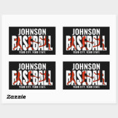 Baseball Team ADD NAME Champion Game Player Rechteckiger Aufkleber (Blatt)