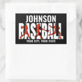 Baseball Team ADD NAME Champion Game Player Rechteckiger Aufkleber (Tasche)