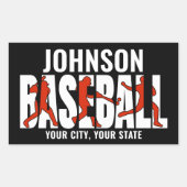 Baseball Team ADD NAME Champion Game Player Rechteckiger Aufkleber (Vorderseite)