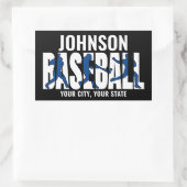 Baseball Team ADD NAME Champion Game Player Rechteckiger Aufkleber (Tasche)