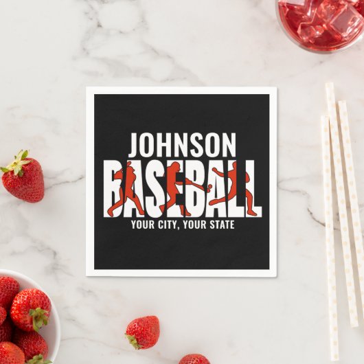 Baseball Team ADD NAME Champion Game Player Serviette (Beispiel)