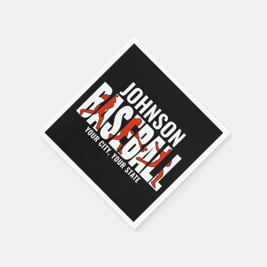 Baseball Team ADD NAME Champion Game Player Serviette (Ecke)