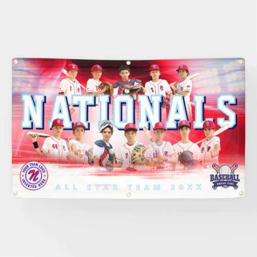 Baseball-Team-Banner - Personalisiert und bearbeit Banner (Horizontal)