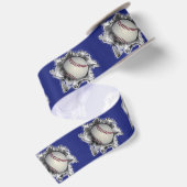 Baseball Team Blue Satin Ribbon Satinband (Rückseite)
