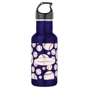 Baseball Team Blue Water Flasche mit Namen Edelstahlflasche