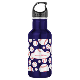 Baseball Team Blue Water Flasche mit Namen Edelstahlflasche