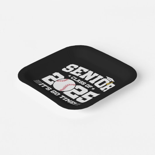 Baseball Team Class of 2025 Abschluss Senior 2025 Pappteller (Gewinkelt)