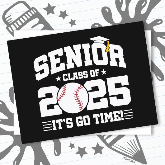 Baseball Team Class of 2025 Abschluss Senior 2025 Postkarte