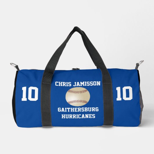 Baseball Team, Coach oder Player Blue Personalisie Duffle Bag (Vorderseite)