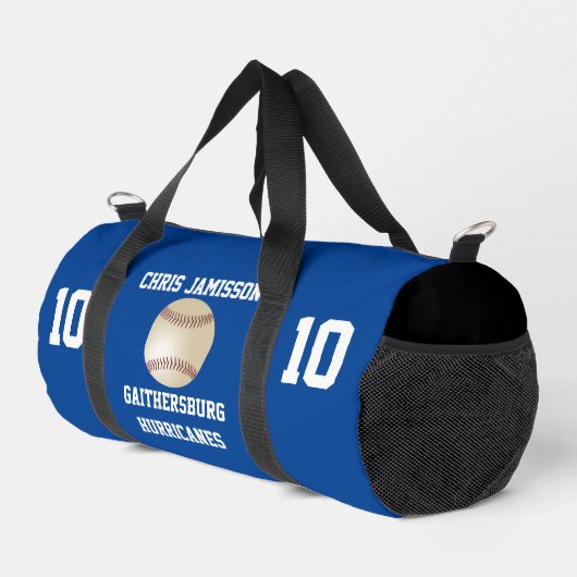 Baseball Team, Coach oder Player Blue Personalisie Duffle Bag (Rechte Ecke)