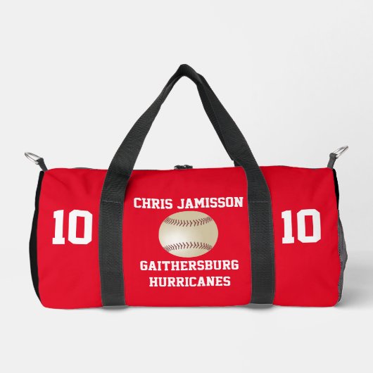 Baseball-Team, Coach oder Player Red Personalisier Duffle Bag (Vorderseite)