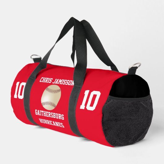 Baseball-Team, Coach oder Player Red Personalisier Duffle Bag (Rechte Ecke)