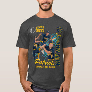 Baseball-Team-Custom-Foto Senior Night Blau T-Shirt